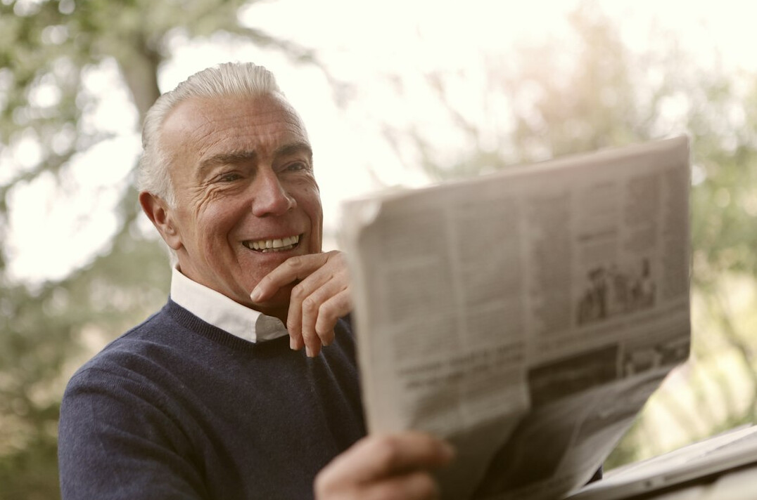 older man reading